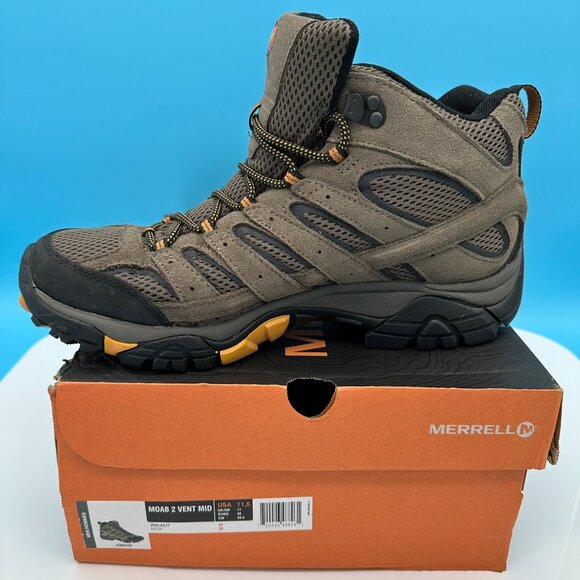 Merrell Men's Moab 2 J06045 Ventilator Mid Hiking Work Boots, Size 11.5, Walnut - Picture 13 of 13
